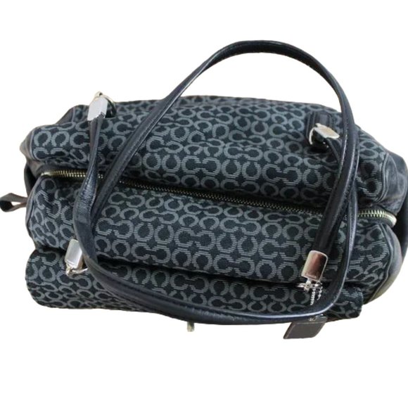 COACH Madison Madeline Black W/Gray Signature Small “C” Canvas East West… - Picture 10 of 13